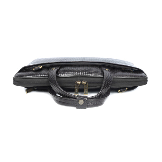 Leather laptop briefcase bag for men, Shoulder office crossbody Bags,  3 Zipper Pockets, 2 inner Spacious Compartments, 16x12x4 inches.