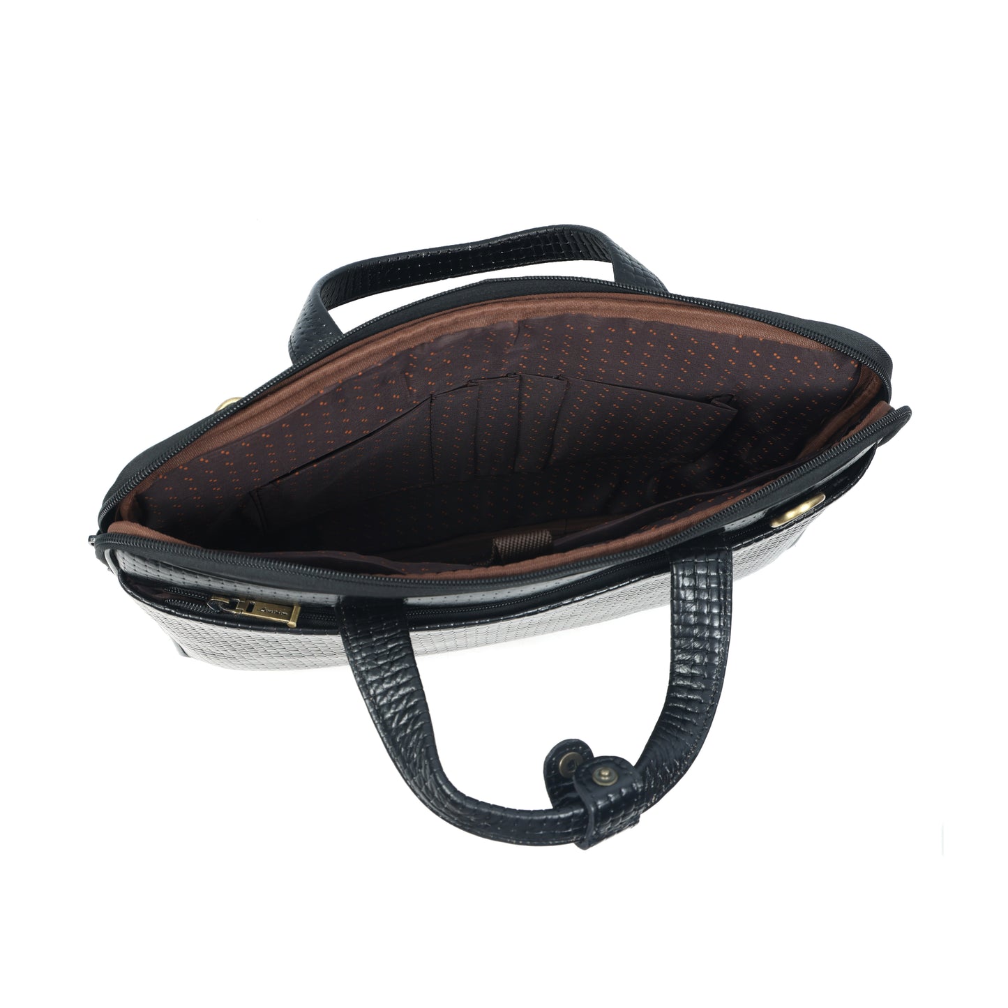 Leather laptop briefcase bag for men, Shoulder office crossbody Bags,  3 Zipper Pockets, 2 inner Spacious Compartments, 16x12x4 inches.