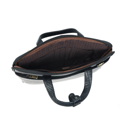 Leather laptop briefcase bag for men, Shoulder office crossbody Bags,  3 Zipper Pockets, 2 inner Spacious Compartments, 16x12x4 inches.