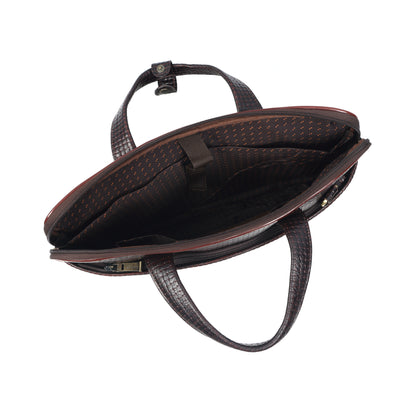 Leather laptop briefcase bag for men, Shoulder office crossbody Bags,  3 Zipper Pockets, 2 inner Spacious Compartments, 16x12x4 inches.