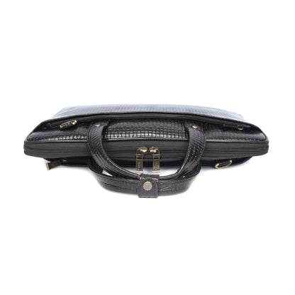 Leather laptop briefcase bag for men, Shoulder office crossbody Bags,  3 Zipper Pockets, 2 inner Spacious Compartments, 16x12x4 inches.