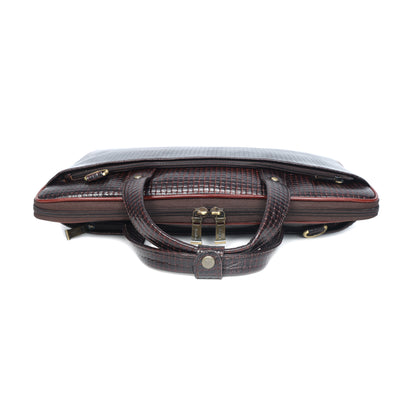 Leather laptop briefcase bag for men, Shoulder office crossbody Bags,  3 Zipper Pockets, 2 inner Spacious Compartments, 16x12x4 inches.