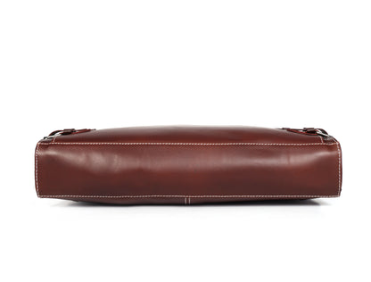 Leather laptop briefcase bag for men, Shoulder office crossbody Bags,  3 Zipper Pockets, 2 inner Spacious Compartments, 16x12x4 inches.